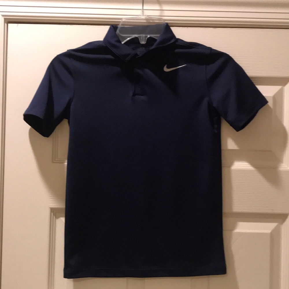 Navy blue boys Nike golf polo